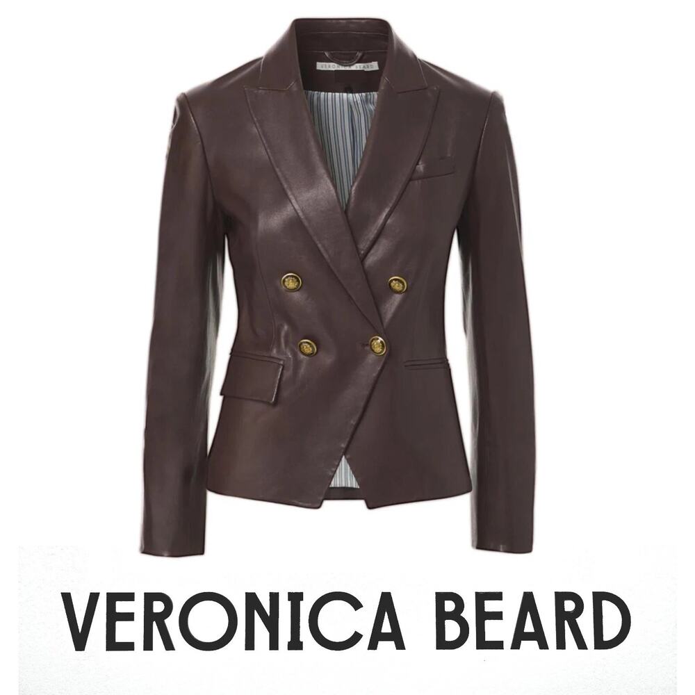 VERONICA BEARD  Dickey Jacket GAIL Leather in Oxblood